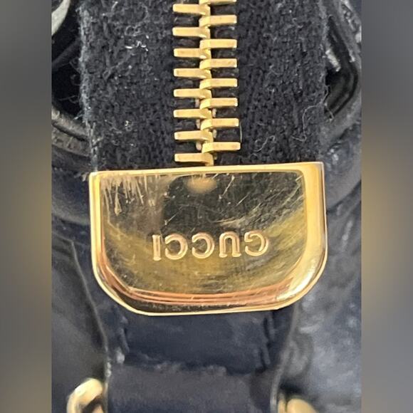 Gucci Sukey Guccissima Navy Leather Shoulder Tote Bag Gold Hardware GG Charm - Picture 5 of 16